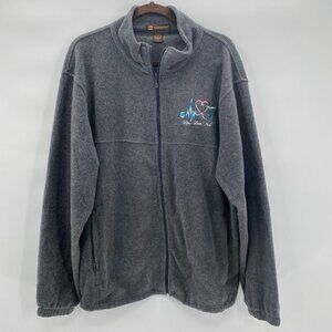 Harriton Gray Fleece Full Zip Jacket Women’s Size XL
